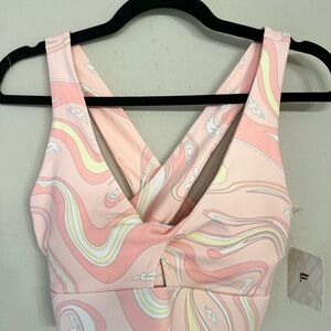 NWT Fabletics Pastel Swirl Sports Bra